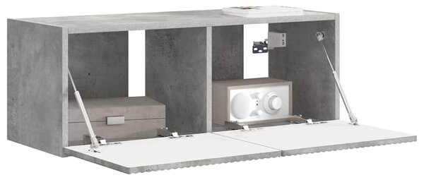 TV Fali Szekrény 78,5 x 30 x 29,5 cm Betonszürke Szerelt Fa