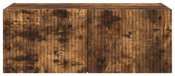 TV Fali Szekrény 78,5 x 31 x 29,5 cm Füstölt tölgy Szerelt Fa