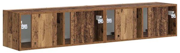 TV Fali Szekrény 2 pcs Öreg fa 78,5 x 31 x 29,5 cm Faanyag