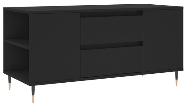 Fekete szerelt fa dohányzóasztal 102x44,5x50 cm