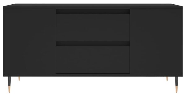 Fekete szerelt fa dohányzóasztal 102x44,5x50 cm