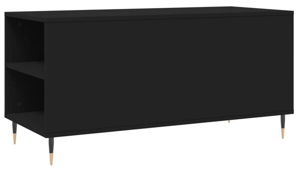 Fekete szerelt fa dohányzóasztal 102x44,5x50 cm