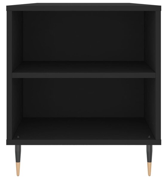 Fekete szerelt fa dohányzóasztal 102x44,5x50 cm