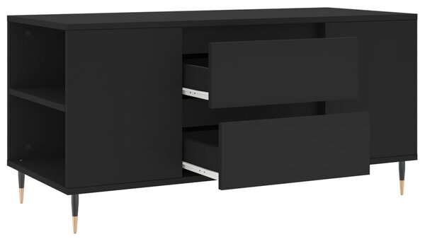 Fekete szerelt fa dohányzóasztal 102x44,5x50 cm