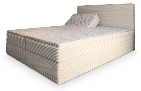 DASTOR állítható boxspring ágy ágyneműtartóval 140x200 - krémszínű