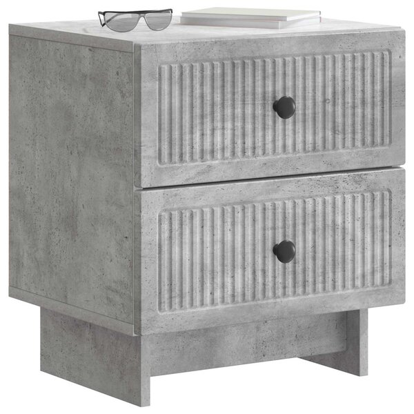 Éjjeliszekrény 2 db Betonszürke 43 x 34,5 x 47,5 cm Szerelt Fa