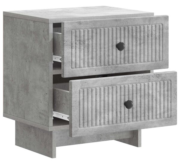 Éjjeliszekrény 2 db Betonszürke 43 x 34,5 x 47,5 cm Szerelt Fa