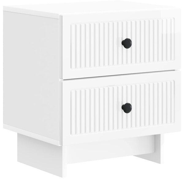 Éjjeliszekrény Magasfényű Fehér 43 x 34,5 x 47,5 cm Szerelt Fa