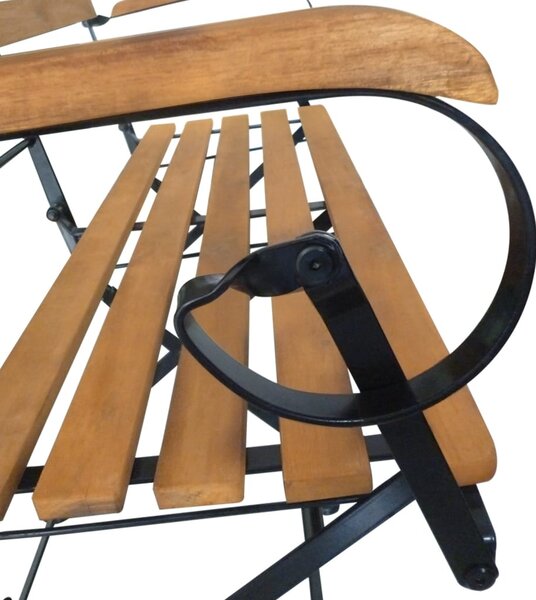 Összecsukható tömör akácfa kerti pad 112 cm