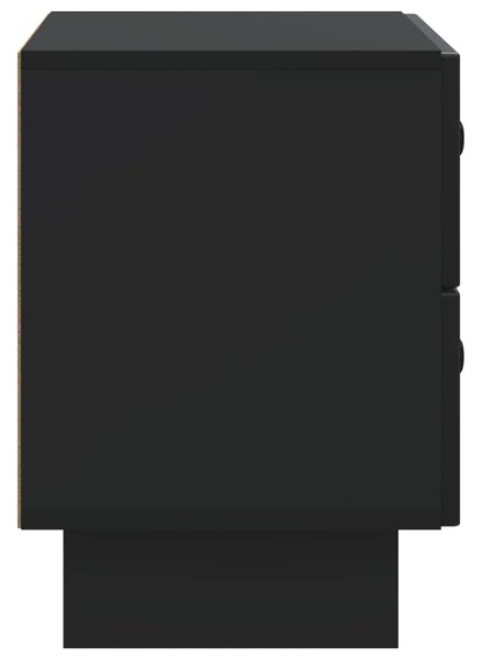 Éjjeliszekrény fiókkal Fekete 62 x 34,5 x 47,5 cm Szerelt Fa