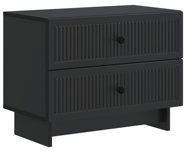Éjjeliszekrény fiókkal Fekete 62 x 34,5 x 47,5 cm Szerelt Fa
