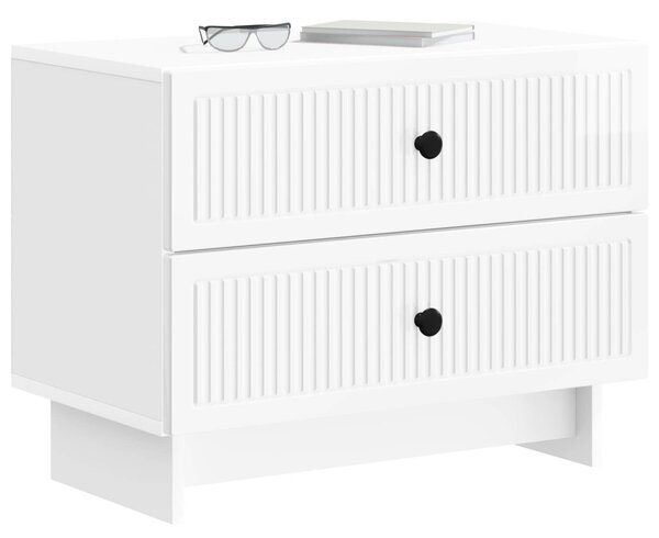 Éjjeliszekrény Magasfényű Fehér 62 x 34,5 x 47,5 cm Szerelt Fa