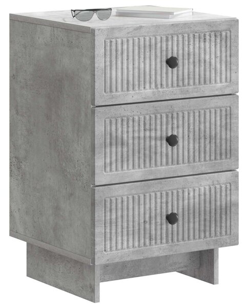 Éjjeliszekrény fiókkal Betonszürke 43 x 41 x 66,5 cm Szerelt Fa
