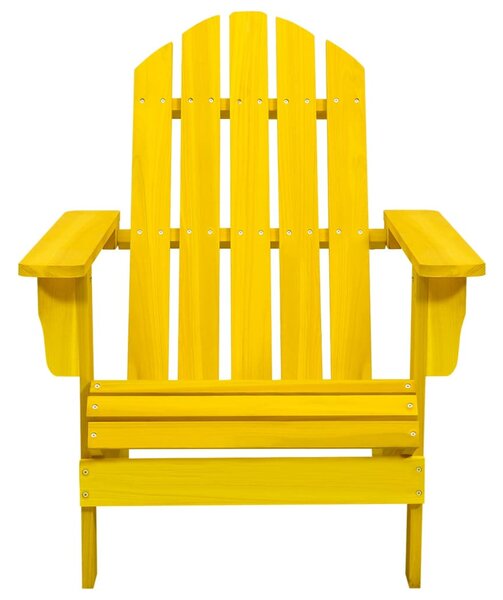 Sárga tömör fenyőfa kerti Adirondack szék