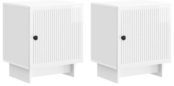 VidaXL Éjjeliszekrény 2 pcs Magasfényű Fehér 43 x 34,5 x 50 cm