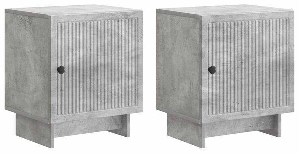 Éjjeliszekrény 2 db Betonszürke 43 x 34,5 x 50 cm Szerelt Fa