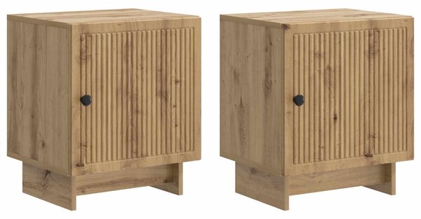 Éjjeliszekrény 2 db Kézműves Tölgy 43 x 34,5 x 50 cm Szerelt Fa