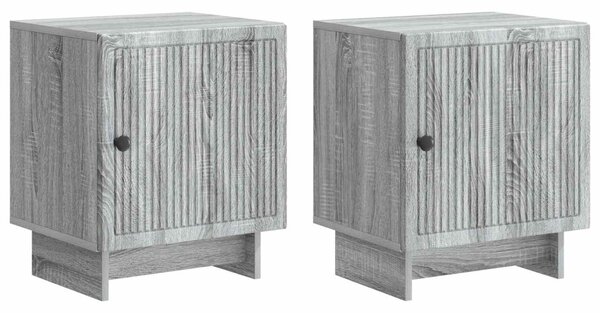 Éjjeliszekrény 2 db Szürke Sonoma 43 x 34,5 x 50 cm Szerelt Fa