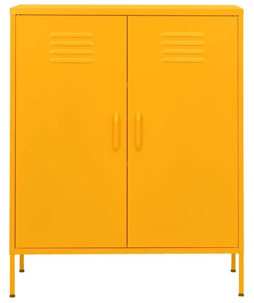 VidaXL mustársárga acél tárolószekrény 80 x 35 x 101,5 cm