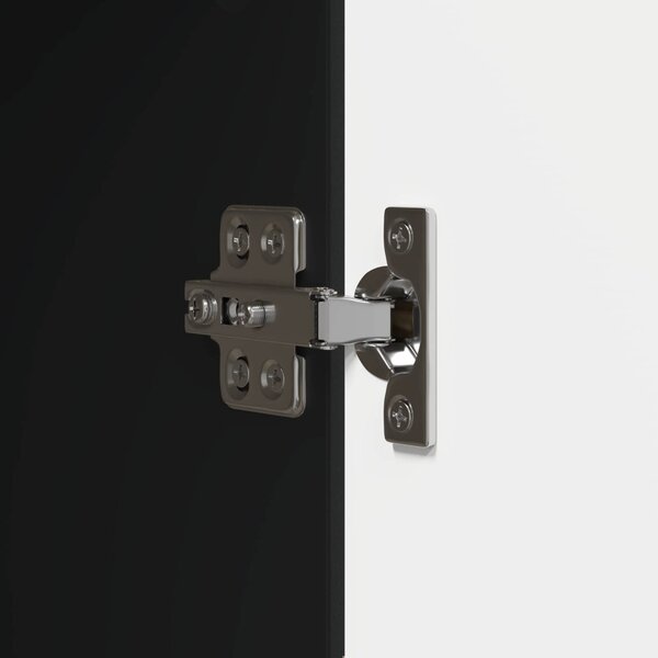 Éjjeli asztal 2 pcs Fekete 43 x 34,5 x 50 cm Szerelt Fa