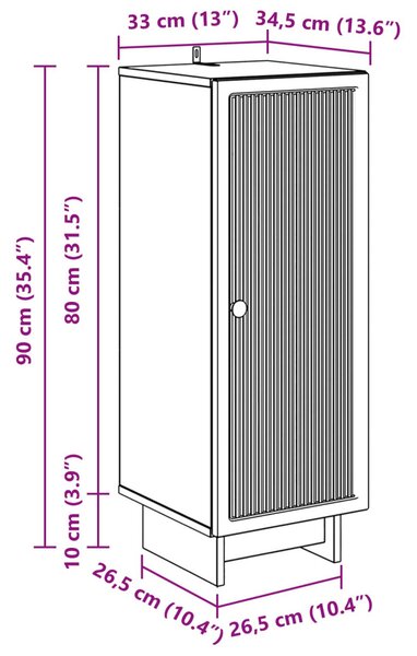 Cabinet Beton Szürke 33 x 34,5 x 90 cm Mérnöki fa