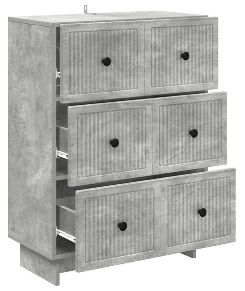 Fiókos szekrény Betonszürke 66 x 34,5 x 90 cm Szerelt Fa