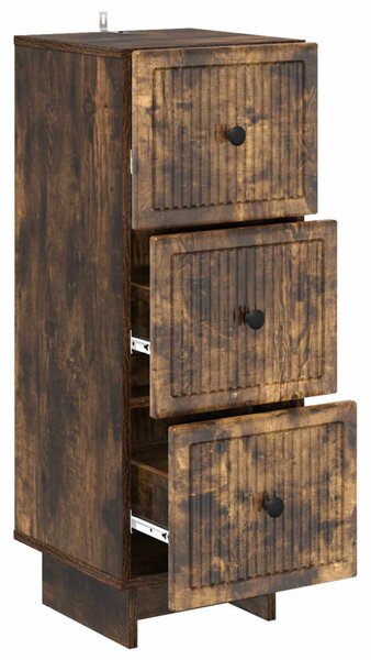 Fiókos szekrény Füstös Tölgy 33 x 34,5 x 90 cm Szerelt Fa
