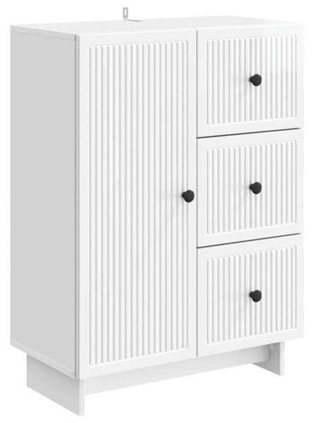 Széf fiókkal Magasfényű Fehér 66 x 34,5 x 90 cm Szerelt Fa