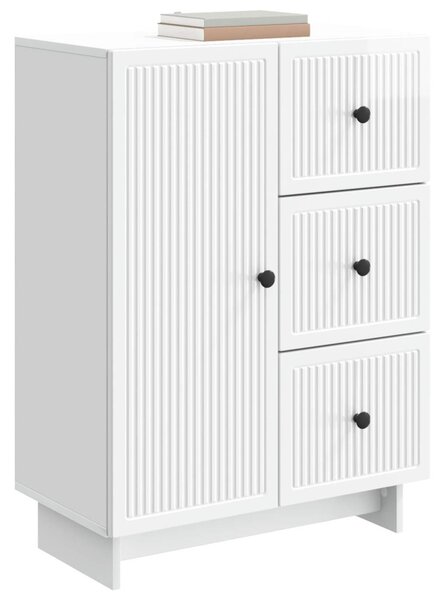 Széf fiókkal Magasfényű Fehér 66 x 34,5 x 90 cm Szerelt Fa