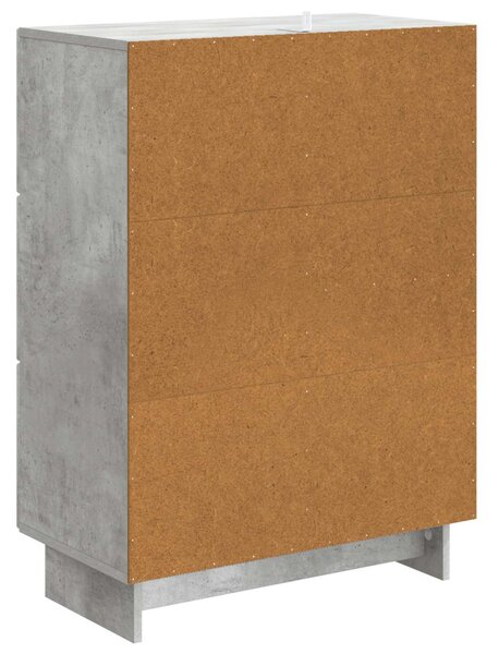 Széf fiókkal Betonszürke 66 x 34,5 x 90 cm Szerelt Fa