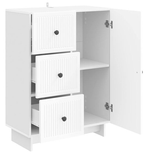 Széf fiókkal Magasfényű Fehér 66 x 34,5 x 90 cm Szerelt Fa