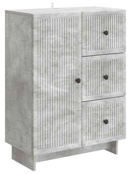 Széf fiókkal Betonszürke 66 x 34,5 x 90 cm Szerelt Fa