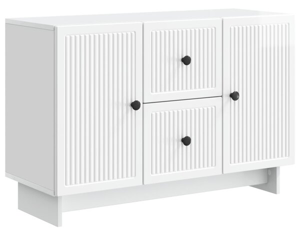 Széf fiókkal Magasfényű Fehér 89 x 34,5 x 60 cm Szerelt Fa