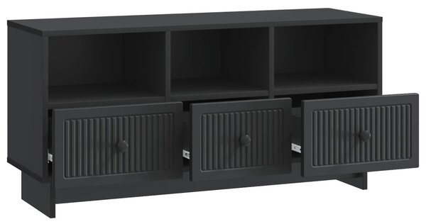 TV szekrény fiókkal Fekete 102 x 34,5 x 50 cm Szerelt Fa