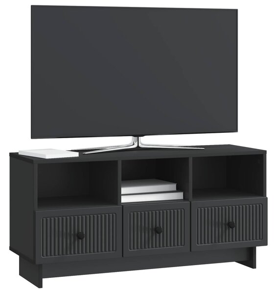 TV szekrény fiókkal Fekete 102 x 34,5 x 50 cm Szerelt Fa