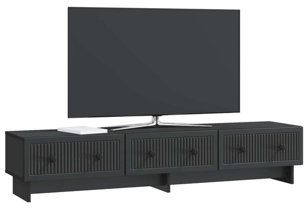 TV szekrény fiókkal Fekete 147 x 34,5 x 30 cm Szerelt Fa