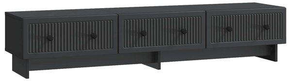 TV szekrény fiókkal Fekete 147 x 34,5 x 30 cm Szerelt Fa