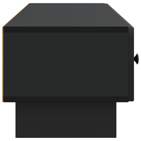 TV szekrény fiókkal Fekete 147 x 34,5 x 30 cm Szerelt Fa