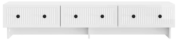 TV szekrény 147 x 34,5 x 30 cm Magasfényű Fehér Szerelt Fa