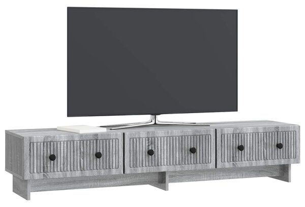 TV szekrény fiókkal Szürke Sonoma 147 x 34,5 x 30 cm Szerelt Fa