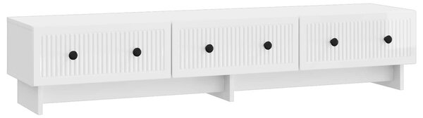 TV szekrény 147 x 34,5 x 30 cm Magasfényű Fehér Szerelt Fa