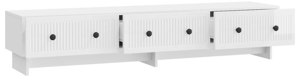 TV szekrény 147 x 34,5 x 30 cm Magasfényű Fehér Szerelt Fa