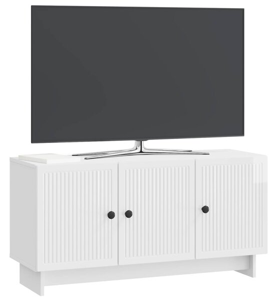 TV szekrény Magasfényű Fehér 99 x 34,5 x 50 cm Szerelt Fa