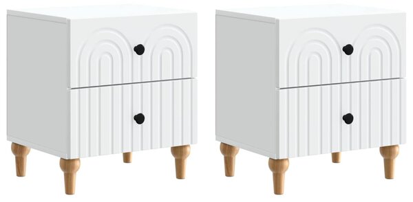 Éjjeliszekrény 2 db Fehér 43 x 34,5 x 48 cm Szerelt Fa
