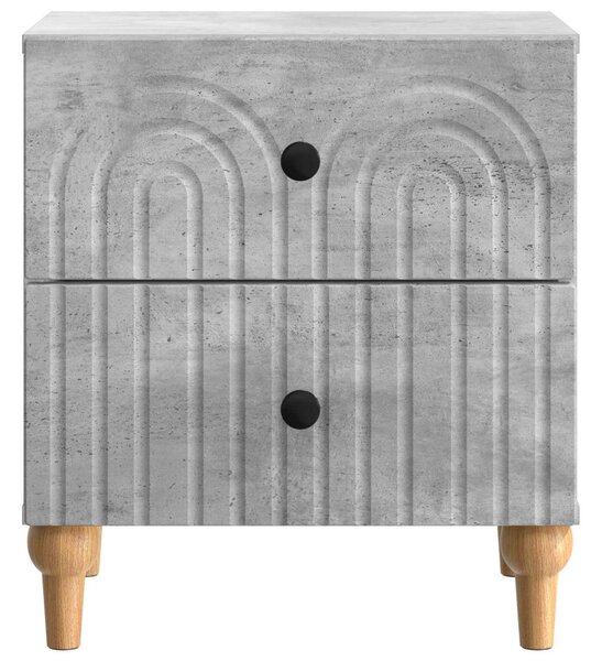 Éjjeliszekrény 2 db Betonszürke 43 x 34,5 x 48 cm Szerelt Fa
