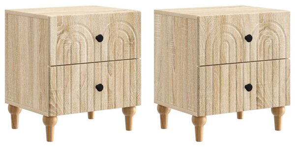 Éjjeliszekrény 2 db Sonoma Tölgy 43 x 34,5 x 48 cm Szerelt Fa