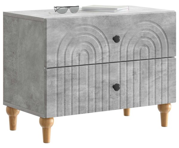 Éjjeliszekrény fiókkal Betonszürke 62 x 34,5 x 48 cm Szerelt Fa