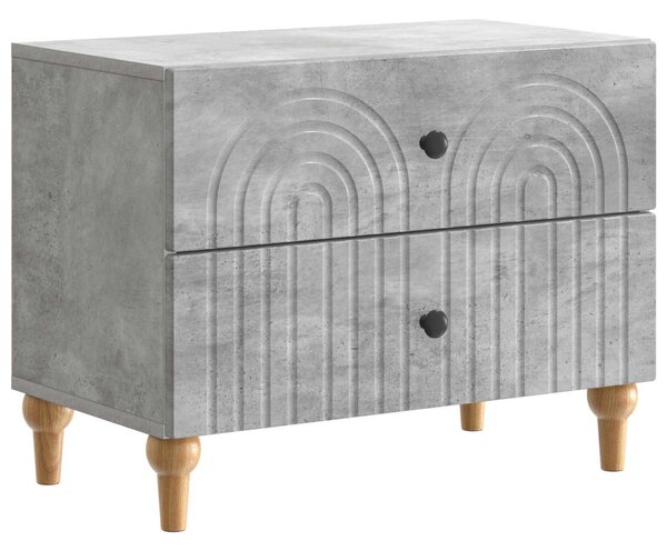 Éjjeliszekrény fiókkal Betonszürke 62 x 34,5 x 48 cm Szerelt Fa