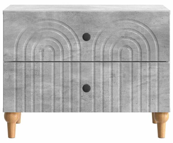 Éjjeliszekrény fiókkal Betonszürke 62 x 34,5 x 48 cm Szerelt Fa