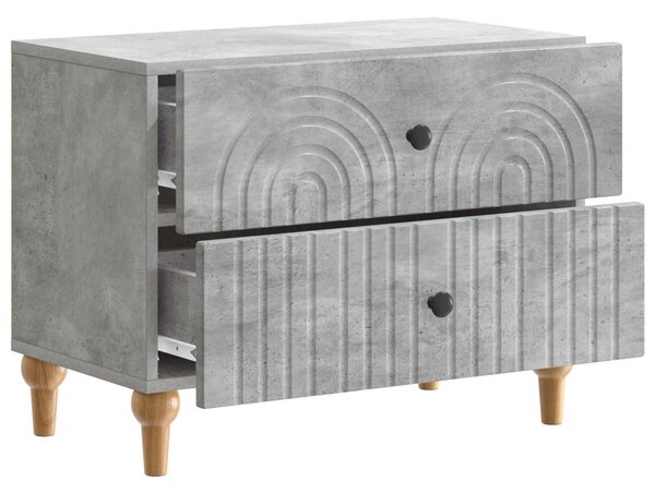 Éjjeliszekrény fiókkal Betonszürke 62 x 34,5 x 48 cm Szerelt Fa